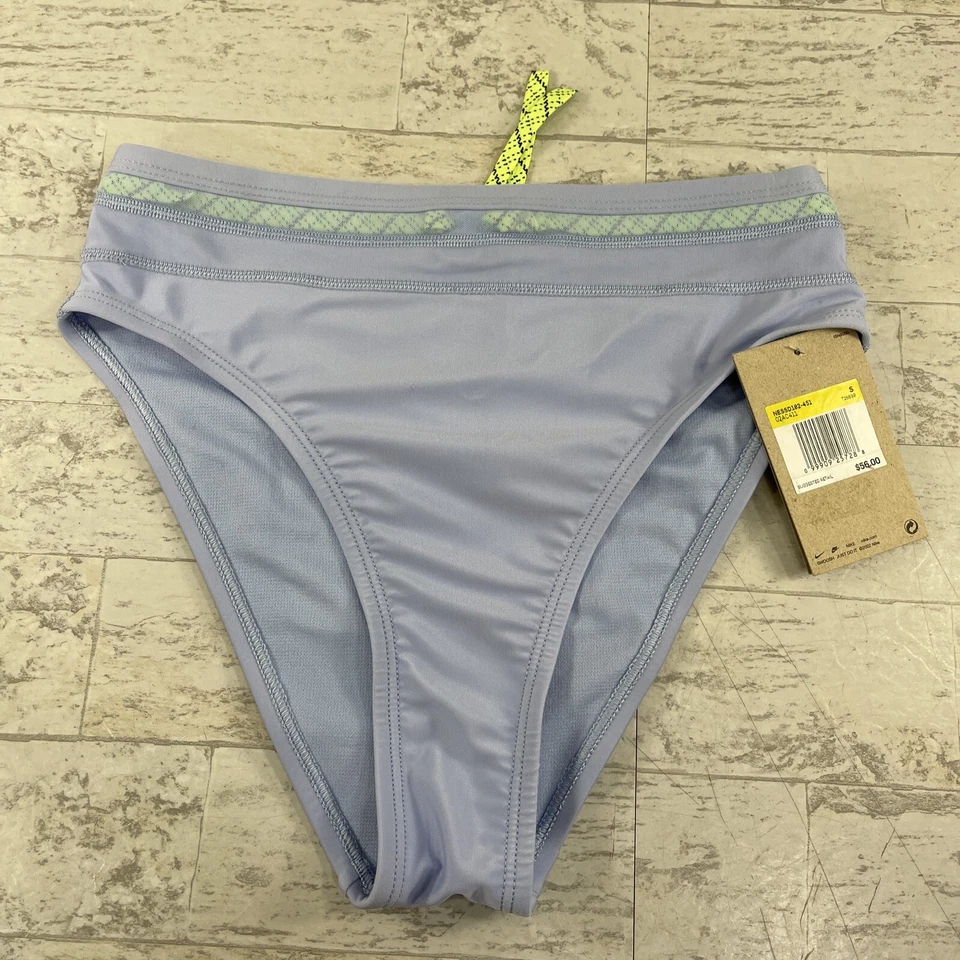 Nike Women’s High Waist Swim Bottom Sz. Large NESSD182-451 Blue Purple Neon