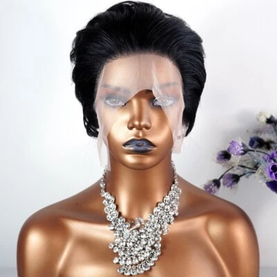 Парики кружевные 8 дюймов 13x1 прямые волосы бразильские человеческие волосы парик передние волосы парики - Изображение 1 из 4