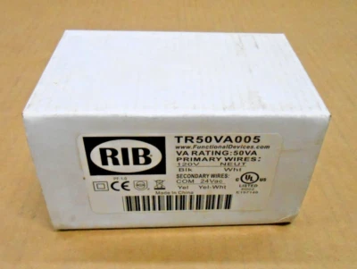 NEW RIB TR50VA005 CONTROL TRANSFORMER 50VA PRI- 120VAC SEC-24VAC (75+ AVAIL) - Image 1 of 4