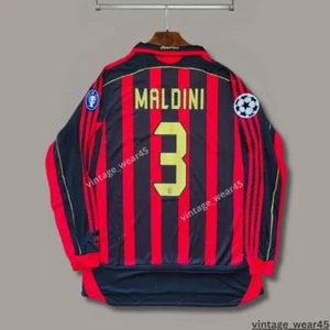 MALDINI #3 AC Milan Jersey 2006/2007 Long Sleeve Retro Vintage Shirt  L - Picture 1 of 8