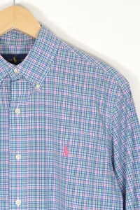 Camisa a Cuadros Ralph Lauren Para Hombre Verde Azul Rosa Talla Mediana - Imagen 1 de 12
