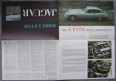 Jaguar E Type V12 5.3 Litre Series 3 1971-75 Original UK Foldout Sales Brochure — 第 1/2 张图片