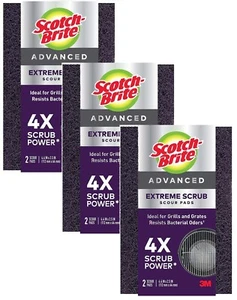 3 ~ Scotch-Brite Extreme Scrub Heavy Duty Scouring Pad For Grill 4.4 in. L 2 pk - Picture 1 of 2