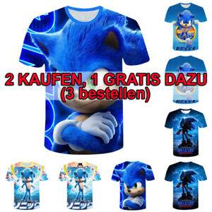 Kinder Jungen Mädchen Sonic The Hedgehog Kurzarm tshirt Freizeit Sommer T-Shirt