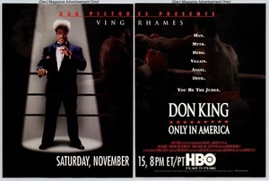 Don King Only In America HBO Movie Promo 1997 Full 2 Page Print Advertisement - Picture 1 of 4