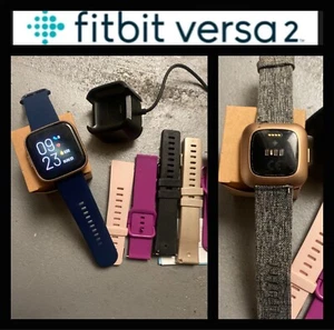 Fitbit Versa 2 Smartwatch Tested ✅ +Cord /TONS of Bands - Picture 1 of 8