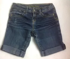 Pantalones Cortos de Jean Justice Simply Bajo Envejecimiento para Niñas Talla 10 R Azul Lavado Parte Inferior con Puños - Imagen 1 de 9