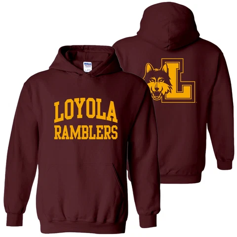 Loyola University Chicago Ramblers Front and Back Print Hoodie - Maroon Cover