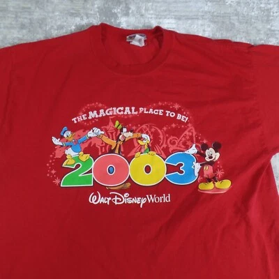 Camiseta De Colección Disney Adulto Grande Roja Walt Disney World Mickey Y2K Camiseta Foto 1 de 4