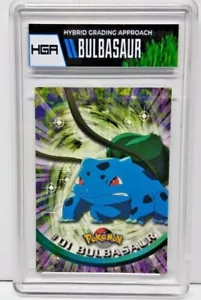 Tarjeta Pokémon Bulbasaur Topps #1 Serie de Animación de TV 1 LOGOTIPO AZUL #01 TARJETA DE PC HGA - Imagen 1 de 5
