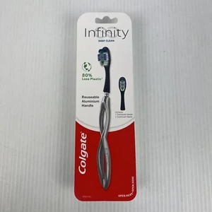 Colgate Toothbrush Infinity Deep Clean Aluminium Reusable Starter Pack Silver - Picture 1 of 4