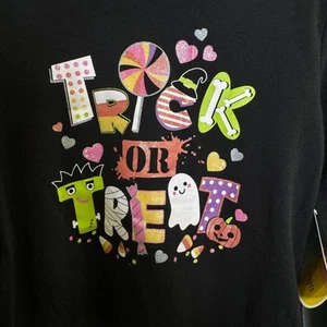 Girls Halloween Trick or Treat Shirt Size 7 | Cute Long Sleeve Top | Festive Kid - Picture 1 of 8