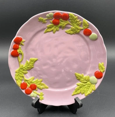 Plato de postre de gres Anthropologie Foster tomate 9" malva claro nuevo Foto 1 de 4