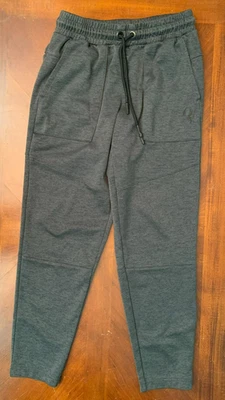 Calça atlética juvenil Spyder Active - Tamanho pequeno, cinza e preto, bolsos traseiros com zíper - Imagem 1 de 4