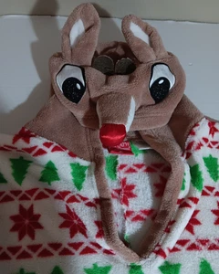 Rudolph The Red-Nosed Reindeer Cape Shawl Wrap Fleece w/Hood Arm Holes Christmas - Picture 1 of 6