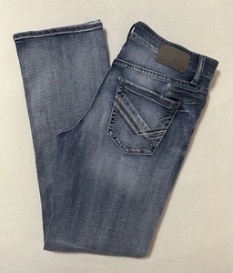 Jeans uomo BKE fibbia Jake gamba dritta 38x36 blu denim etichettato 38x38 - Foto 1 di 11