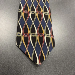 Graham & Lockwood elegante Herrenkrawatte mehrfarbig geometrisch adrette Seide hergestellt in London - Bild 1 von 4