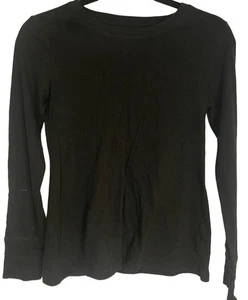 T-shirt donna Mossimo piccola nera manica lunga busto 30" lunghezza 21,5" LEGGI - Foto 1 di 4