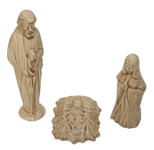 VTG 70s Ceramic Christmas Nativity Figures Joseph Mary & Baby Jesus AS-IS - Picture 1 of 8