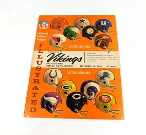 Programa de fútbol americano de la NFL 1965 Detroit Lions at Minnesota Vikings 26-65 - Imagen 1 de 2
