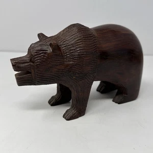 Vtg MCM Carved Wooden Grizzly Brown Bear Folk Art Style. - Picture 1 of 7