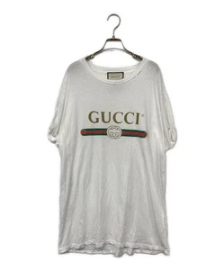 T-shirt Gucci stampa logo uomo L cotone casual bianca logo marca - Foto 1 di 9