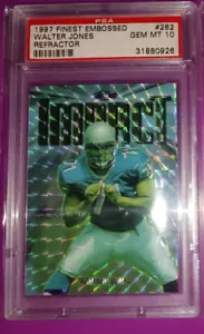 1997 Finest Embossed REFRACTOR #282 Walter Jones PSA 10 GEM MT Seahawks Pop:3 - Picture 1 of 1