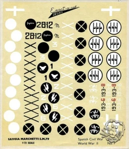 Exact-A-Cal Decals 1/72 Savoia SM.79 Sparviero #Series 1 - No 1 - Picture 1 of 7