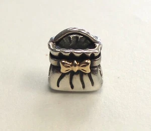 Pandora 2 tone Bow Purse S925 ALE Retired 14k 925 - Picture 1 of 3
