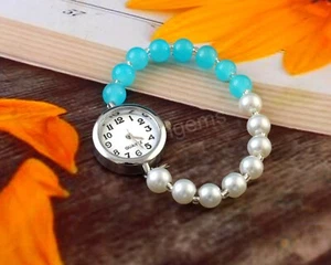 Vintage White Freshwater Pearl Bracelet Watch, Small Face Watch, Watch For Women - Picture 1 of 3