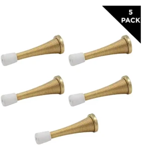 Everbilt 1002316477 Spring Doorstops Bright Brass 5 Pack WALL GUARD BEHIND DOOR - Picture 1 of 3