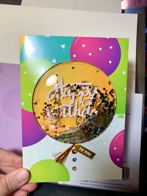 Happy Birthday Card 3D Confetti Shaker Balloon! Celebrate!