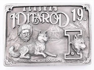 1991 Iditarod Dog Sled Mushing Race Alaska Vintage Belt Buckle - Picture 1 of 3