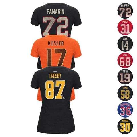 NHL CCM Various Team Player Name & Number Retro Jersey T-Shirt Collection Women Cover