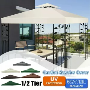 10'x10' Waterproof Gazebo 1/2Tier Top Replacement Canopy UV Sunshade Patio Cover - Picture 1 of 81