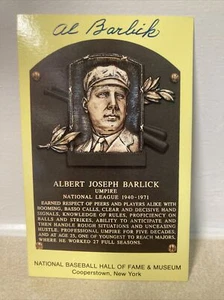 AL BARLICK SIGNED GOLD HOF PLAQUE - HALL OF FAME AUTOGRAPH POSTCARD AUTO - Bild 1 von 4