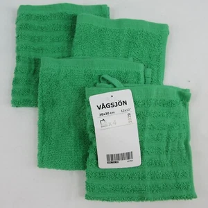 Washcloth Bright Green 4 Piece 100 % cotton IKEA VÅGSJÖN 505.711.39 - Picture 1 of 8