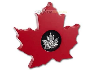 $20 dólares en forma de hoja de arce canadiense 1 oz plata fina Canadá 2015 prueba - Imagen 1 de 4