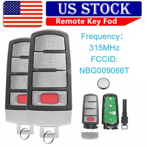 2 For 2009 2010 2011 2012 2013 2014 VW VOLKSWAGEN CC REMOTE KEY FOB NBG009066T - Picture 1 of 7
