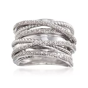 Ross-Simons 0.25 ct. t.w. Diamond Highway Ring in Sterling Silver - Picture 1 of 5