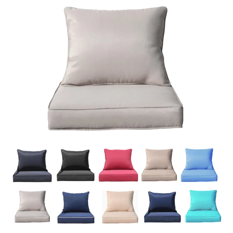 Juego de Cojines para Silla de Patio Exterior 24X24X4" con Fundas Extraíbles Juego de Cojines de Asiento Foto 1 de 4