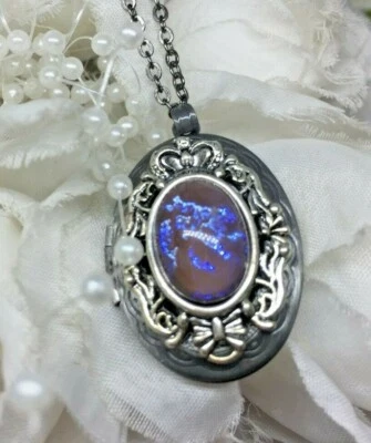 Medallón Victoriano Francés Tanzanita Epidota Piedra Foto Collar Corona REGALO MORADO Foto 1 de 4