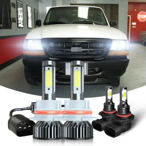 For Ford Ranger 1998 1999 2000 6000K LED Headlight H+L+ Fog lamp Bulbs Combo - Picture 1 of 14