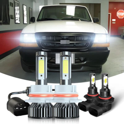 For Ford Ranger 1998 1999 2000 6000K LED Headlight H+L+ Fog lamp Bulbs Combo - Image 1 of 4