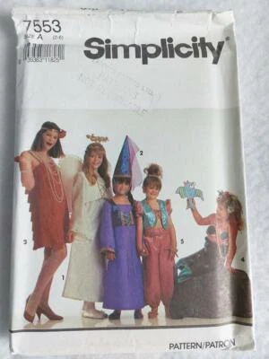 Simplicity 7553 Toddler/Child "Girls Costume" Patterns Size 2-6    1991 - Image 1 of 2