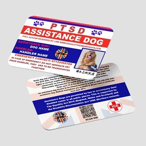 PTSD Assistance Dog - Service Dog -Law Card with QR code AD11 - Picture 1 of 9