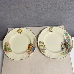 Piatto rotondo vintage J & G Meakin Sunshine England, set di 2 - Foto 1 di 12