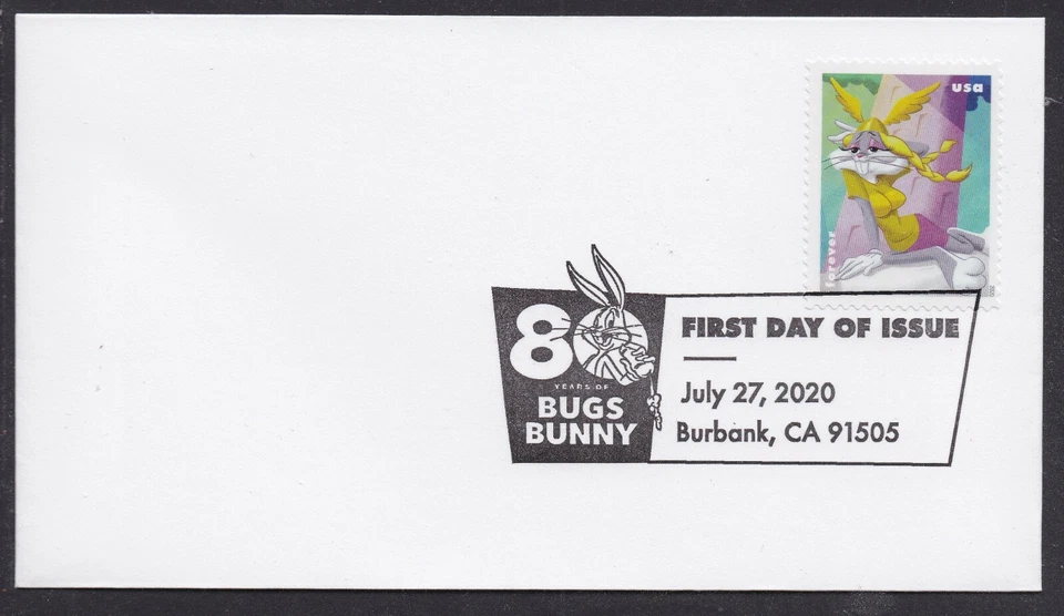 US 5498 Bugs Bunny Opera Diva BWP FDC 2020 - Image 1 of 1