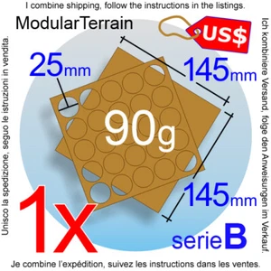 1x Bandeja de Movimiento MDF 5x5 (B 2.5mm) 25mm Base Redonda Warhammer 40k Wargames - Imagen 1 de 3