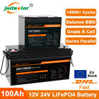 JSDSOLAR 12V 24V 50Ah 100Ah LiFePO4 Battery BMS Lithium Battery for Home Boat RV